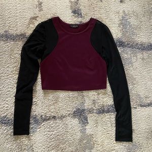 Mesh Sleeve Crop Top